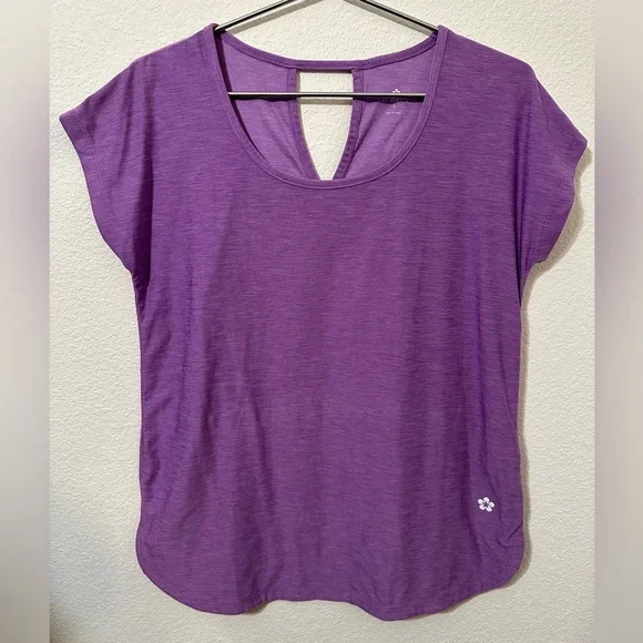 EUC TUFF ATHLETICS Lightweight Keyhole Long T-shirt Purple Pansy Color - Picture 3 of 8